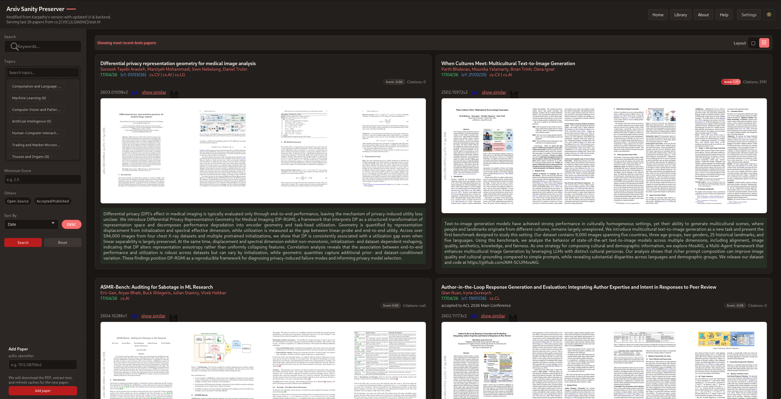Arxiv Sanity Preserver illustration